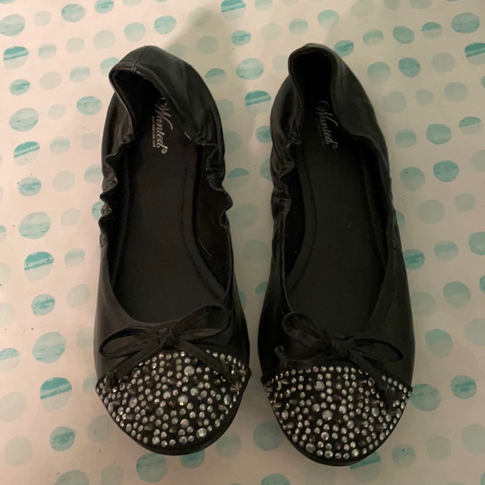 Wanted faux leather studded ballet flats size 7.5